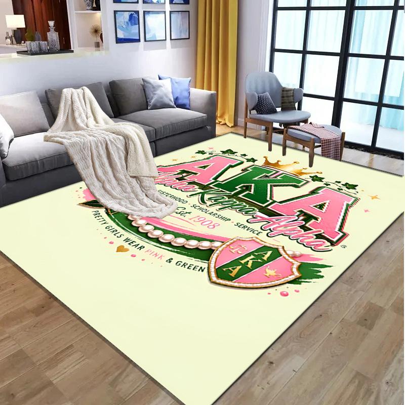 Alpha Kappa Alpha Pattern Rug, Indoor/Outdoor Mat, for Picnic, Gameroom, Bedroom, Office, Living Room, Home Decor Carpet, Birthday Gift