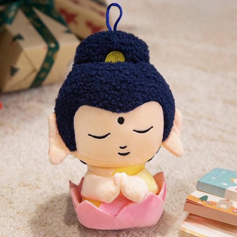Buddha Small Companion Lotus Plush Keychain With Prosperity And Lucky Symbols For Meditation Gifts