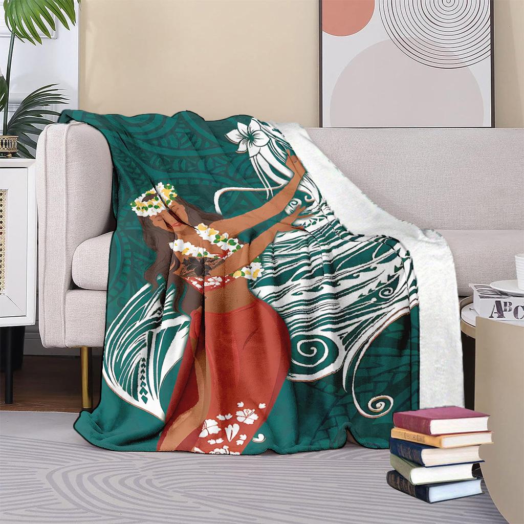 Tahiti-Inseln Mädchen Muster Decke für Sofa Bett Reise Camping Wohnzimmer Büro Klimadecke für alle Jahreszeiten Geschenke
