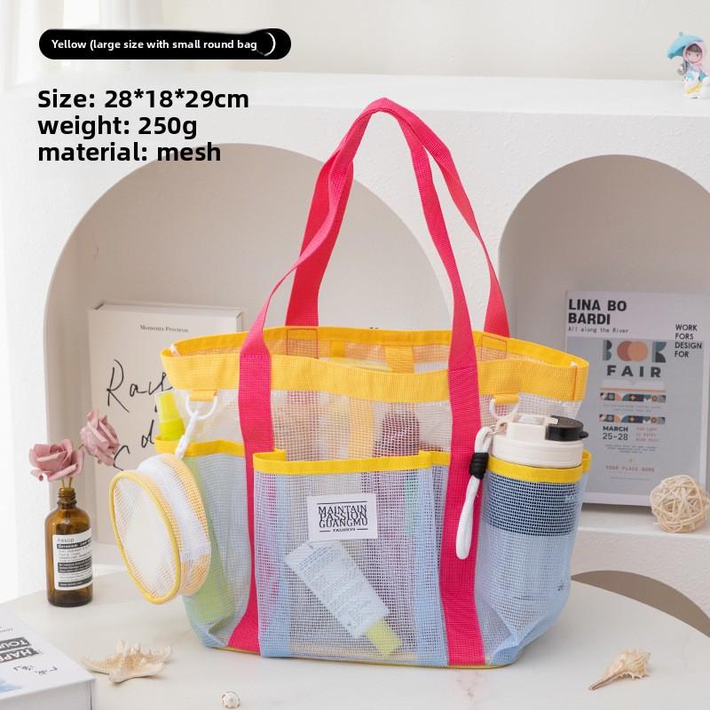 Summer New Large-capacity Storage Bag, Lightweight Travel Cosmetic Storage Bag, Mesh Beach Quick-dry Bag