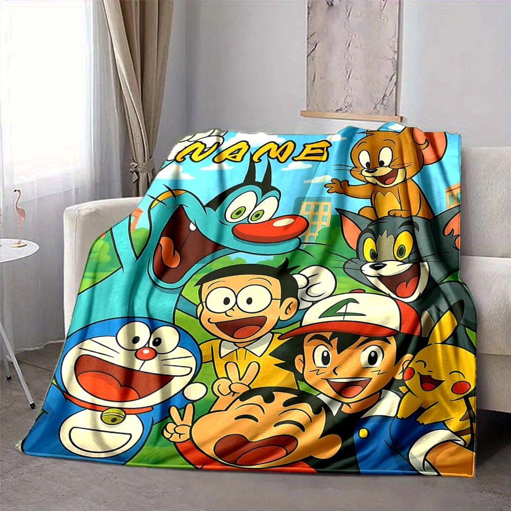 Custom 1pc Cartoon Characters Adventure Blanket, Soft And Comfortable Blanket, Casual Warm, Camping Travel Blanket, Birthday Gift Q913180