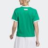 Adidas Verbiage Logo Embroidered Letter Print Ribbed Crewneck Short Sleeve T-Shirt Women Tops Lawn-Green IP3939