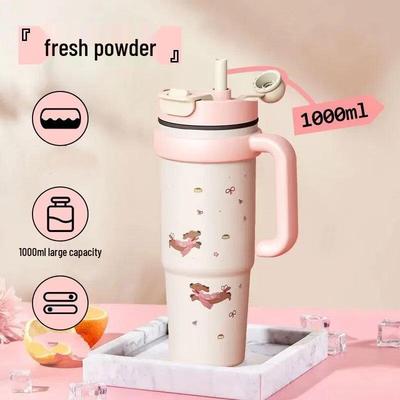 Student Large Capacity Insulated Stainless Steel Tumbler with Straw