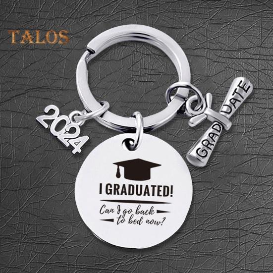 2024 Afstuderen sleutelhanger inspirerende middelbare school afgestudeerden roestvrij staal gegraveerd liefde moeder afstuderen seizoen sleutelhanger hanger