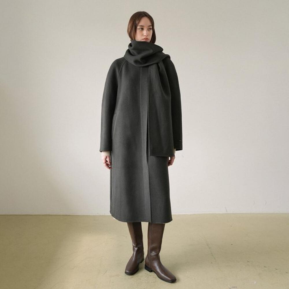 On On Scarf Handmade Coat New4whb24 94 DARK BROWN/55