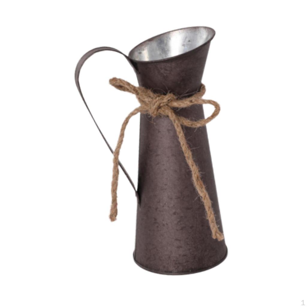 Metal Jug for Flowers Decorative Container Home Garden Wedding