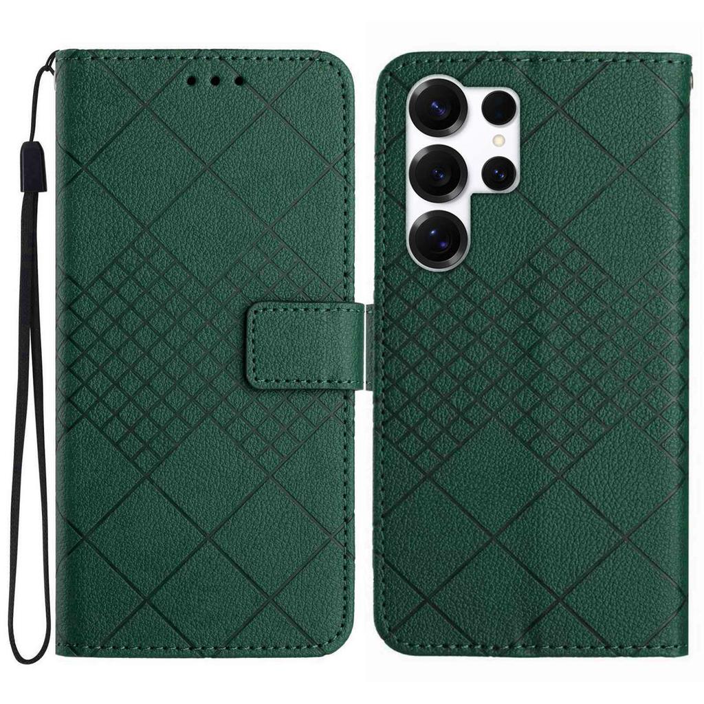 For Samsung Galaxy S26 Ultra Case Wallet Imprint PU Leather Flip Folio Phone Cover