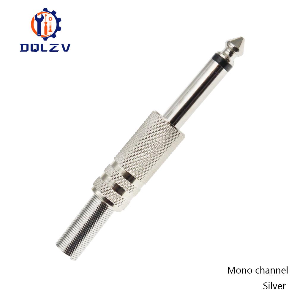 Gilding 6.35MM Jack Plug Male Mono Audio Connector Adapter 1/4Inch Male Soldering Audio Stereo Connectors
