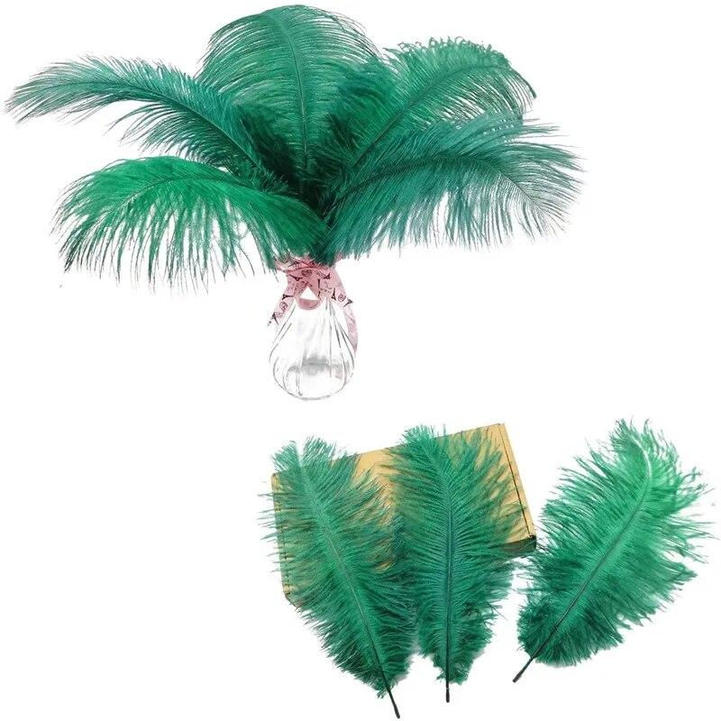 10Pcs Ostrich Feathers Decorative Vase Pluma Wedding Table Centerpieces Carnival Accessories DIY Creative Leisure Craft Supplies