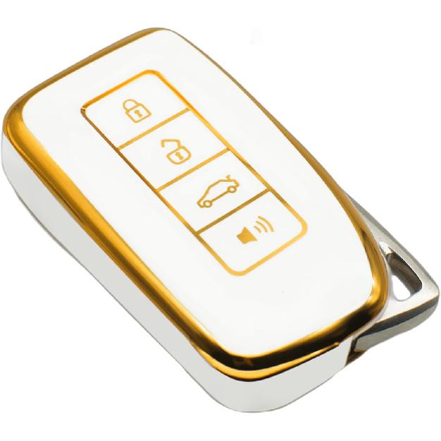 FEYOUN Key Fob Cover Compatible with Lexus RX ES GS LS NX RS GX LX RC LC is Smart 4 Buttons TPU Remote Keyless Key Fob Case Protection Shell