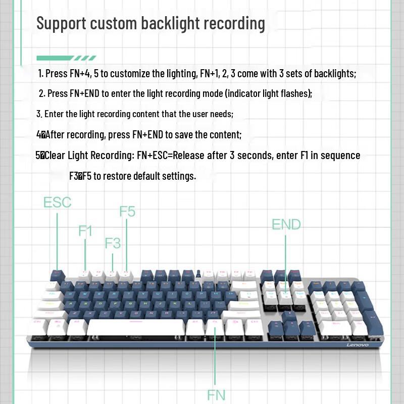 

Lenovo MK5 104-Key Wired Mechanical Gaming Keyboard