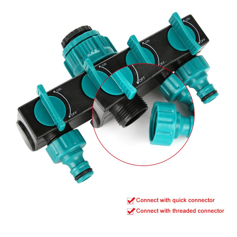 4 Way Tap Hose Adapter,   Converts Faucet Water To 4 Outlets with Stop Valve, Great for Garden Watering, Easy Installation with