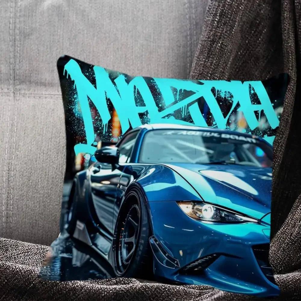 Blue Miata Supra Car E36 Luxury Super Car Pillow Case Square Pillow Bedroom Sofa Leisure Comfort Cushion Home Decoration