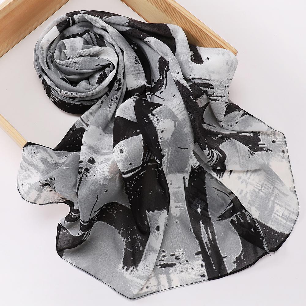 Leopard Snake Print Hijab Muslim Women Chiffon Scarf Breathable Malaysian Headscarf Wraps Shawls Tudung Bawal