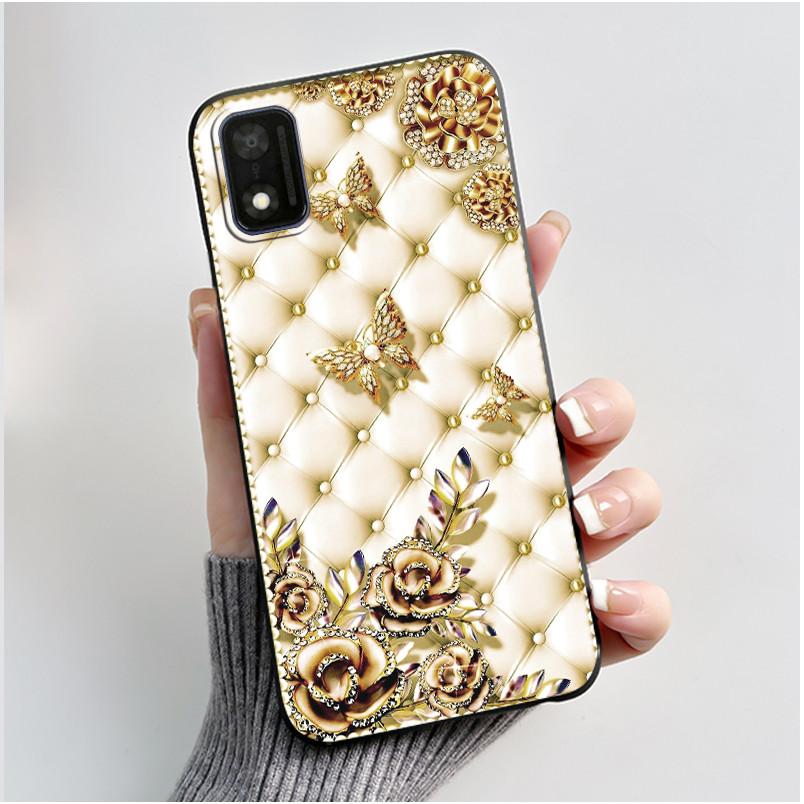 Case For Itel A17 Bumper Soft Silicone Jelly Black Case Trendy Style Painted Pattern Funny Milk Tea Rabbit Shockproof Cover
