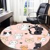 1pc Cat Pattern Office Round Area Rug, Under Office Chairs Bedroom Living Room Home Decor, Room Deco