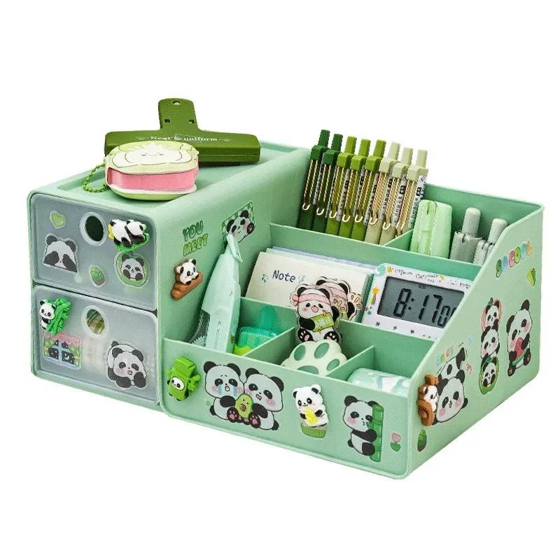 Pencil Organizer Girls Boys Students Desk Drawer Cute Large Capacity Pencil Bucket Office Desktop Stationery Home Storage Box