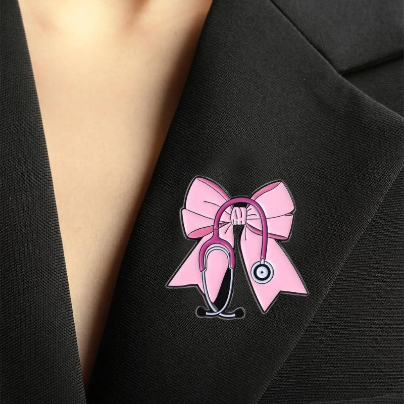 Charming Nurse Doctor Badge Pin Cartoon Wellness Tool Design Strong Metal Brooch Accessory For Uniforms Apparel