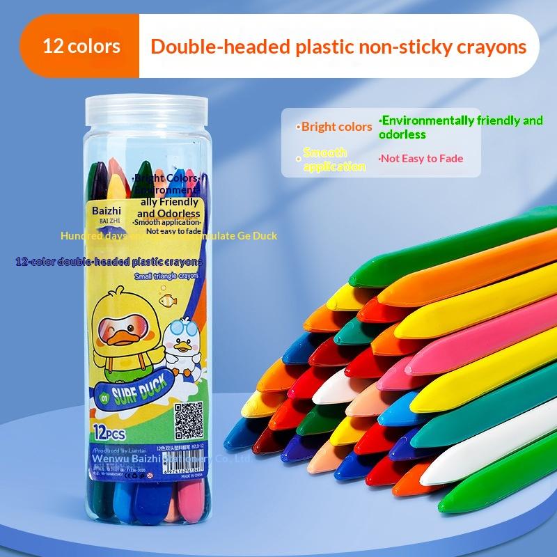 

Oil Pastels Art Drawing Stationery Oil Painting Drawing Sticks Colored Crayons Dual Head Triangle Crayons 12-36 Colors Safe Kids