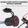 Car Dual USB Charger Smart 12-24V Touch Switch 5V 4.8A Output Mobile Phone GPS Fast Charging Motorcycle Waterproof Dustproof
