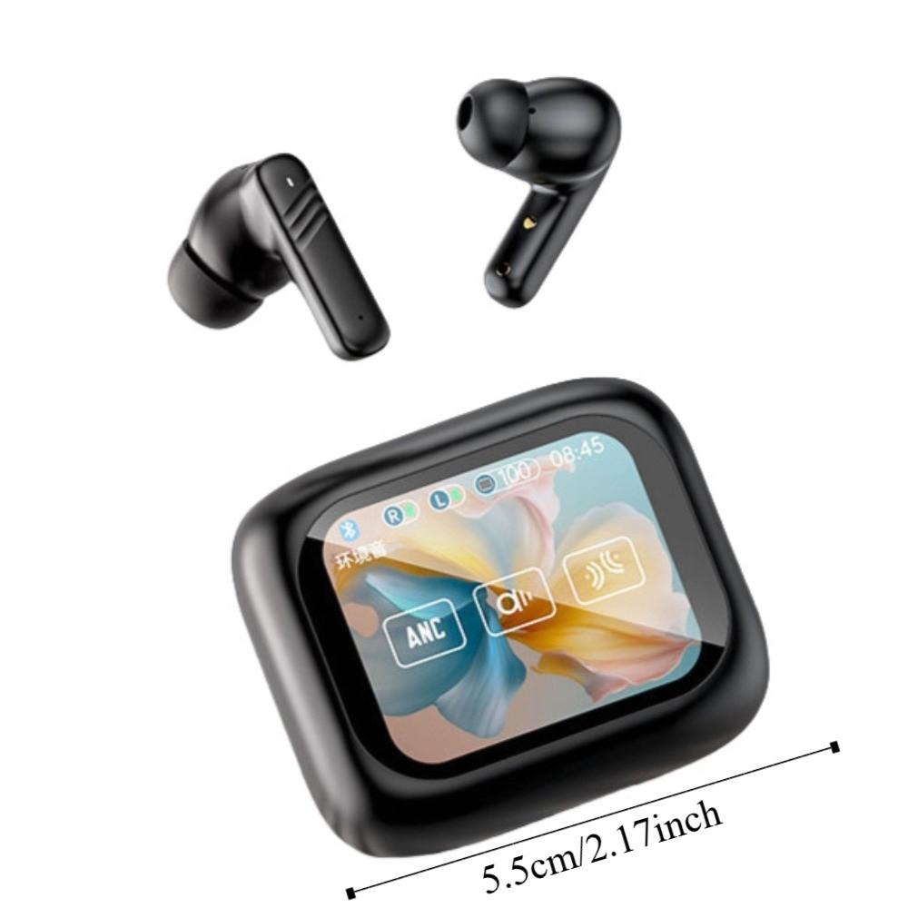 Bluetooth 5.4 ANC Bluetooth Earphones Smart LCD HiFi Stereo Earphones  Mobile Phone Universal
