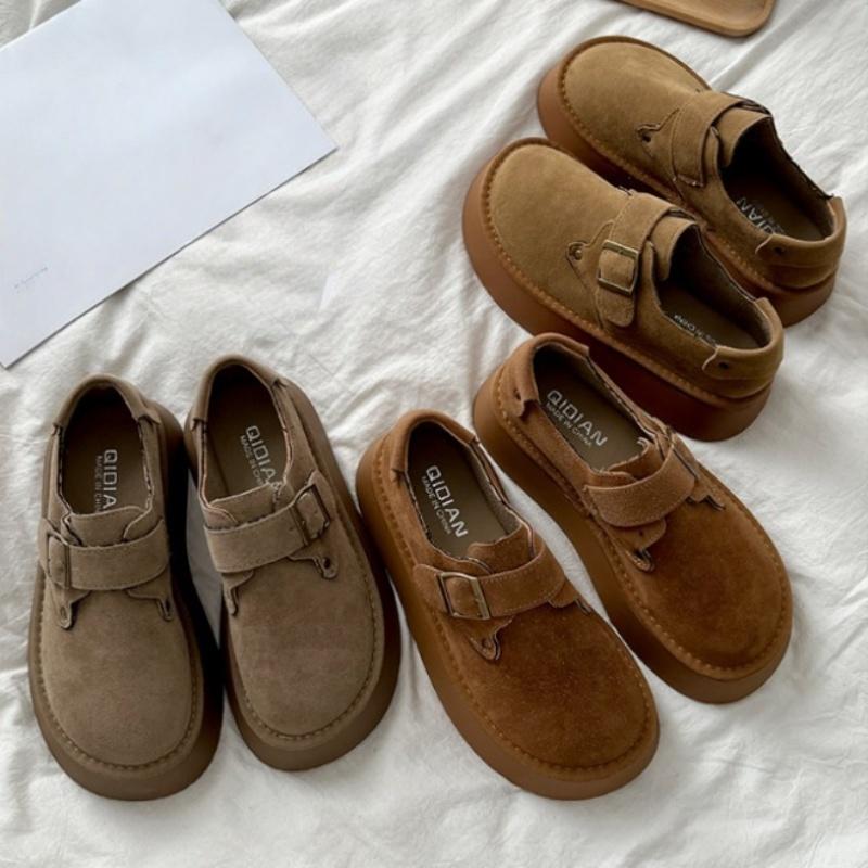 Fashion Fashionable Versatile Women Platform Thick Shoes 2025 Autumn Winter Female Casual Flat Shoes Round Toe Shallow Mouth Women Shoes