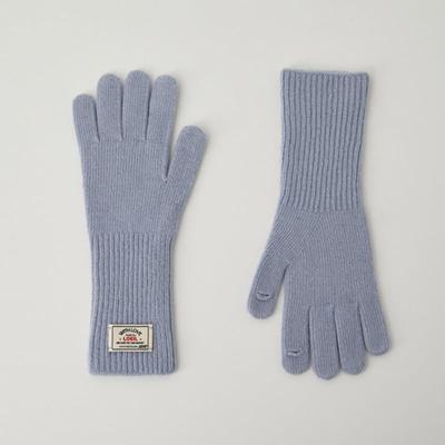 LOEIL Fingerloch-Wollstrickhandschuhe - Himmelblau