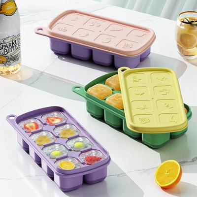 Silicone Ice Cube Tray with Lid for Ice Cream, Baby Food, and Homemade Treats