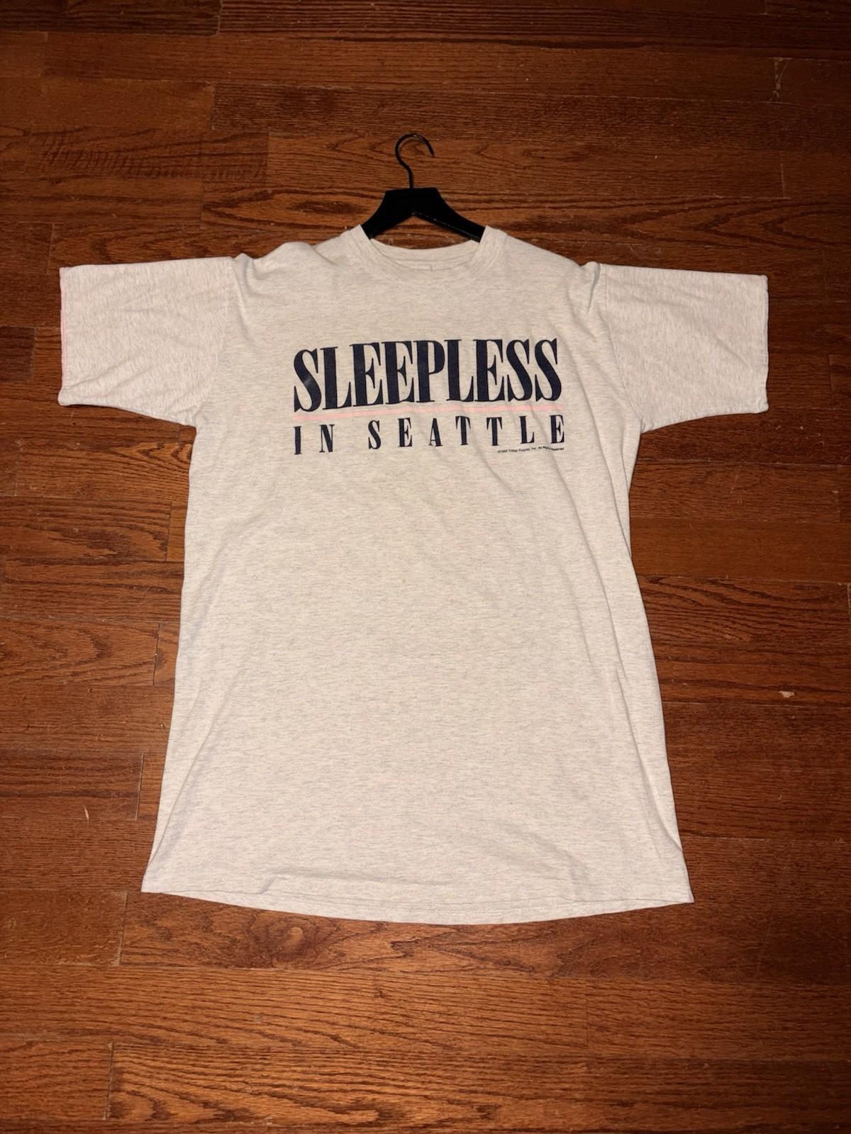 Vintage 1993 Sleepless In Seattle T Shirt Mens XL Gray Double Short Sleeve Movie Unisex T-Shirt S