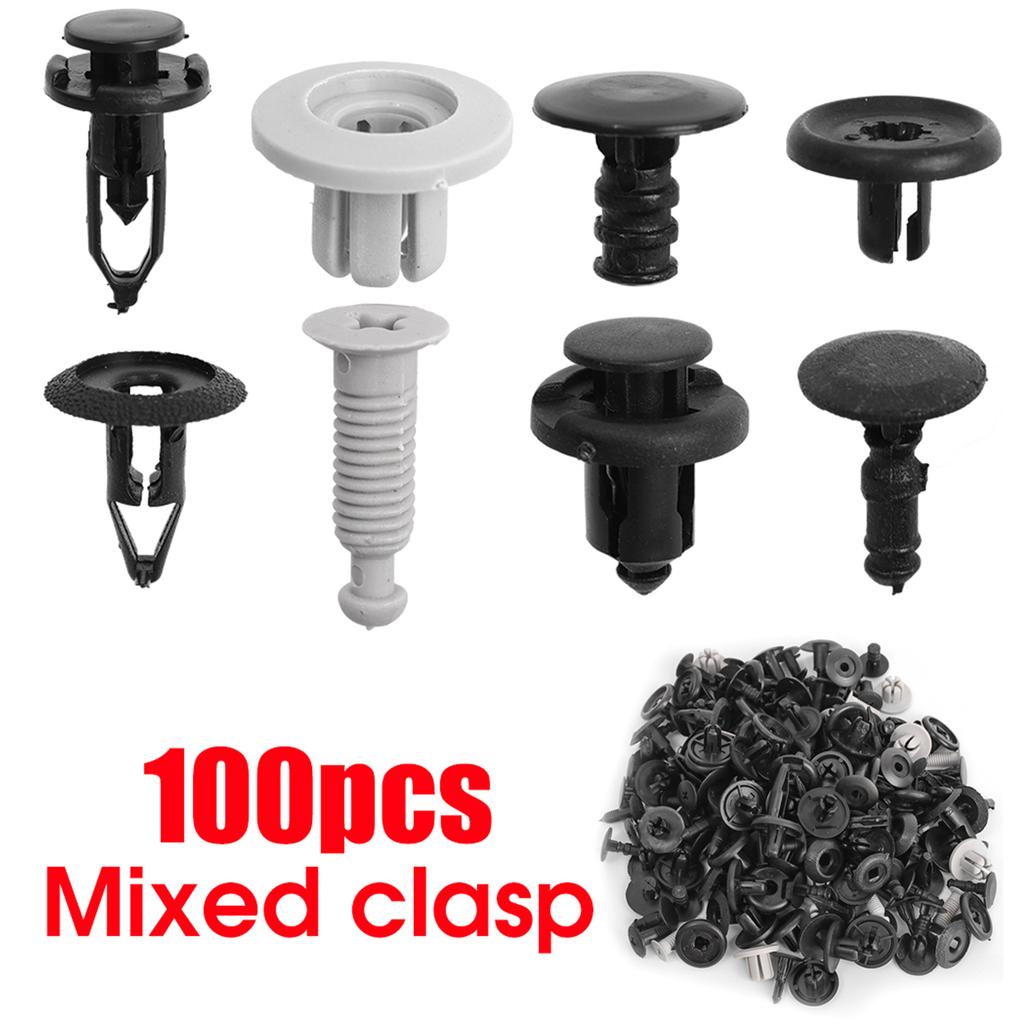 Car Fastener Clip Fender Push Retainer Pin Rivet Bumper for Door Trim Panel Retainer Fastener Kit 100pcs Set Car Accessories