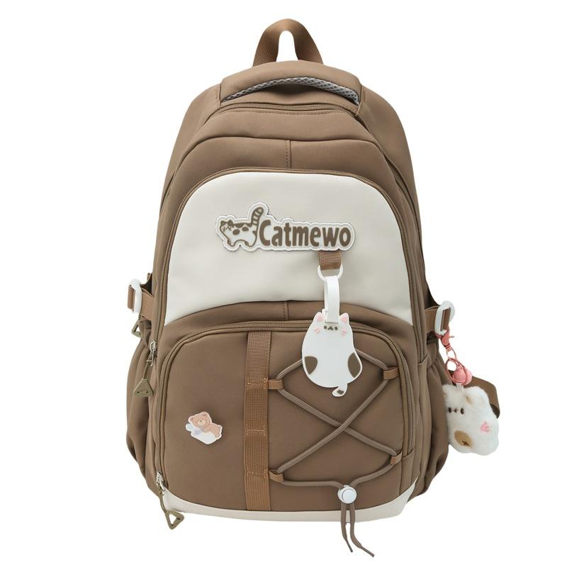 

Новый рюкзак для средней школы, высокая ценность, грязеотталкивающий и легкий нишевый рюкзак, простой рюкзак для старшей школы коричневый