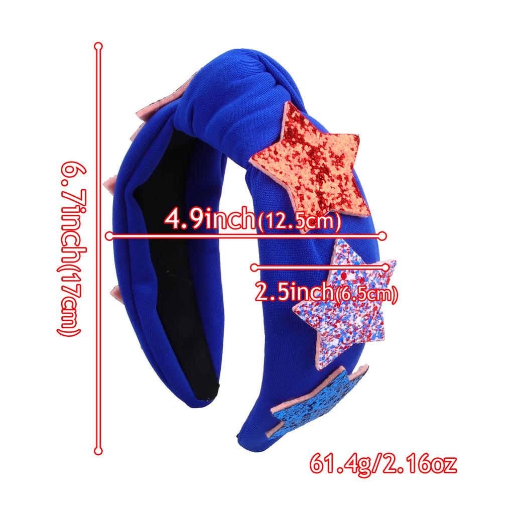 USA Independence Day Star Headband for Women Girls Fabric Headbands Holiday Hairbands Bowknot Headband Hair Accessories Headwear
