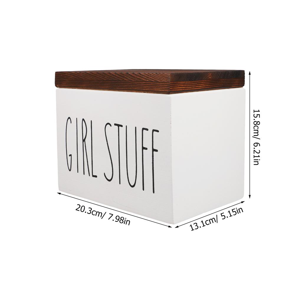 1pc Large Capacity Wooden Sanitary Napkin Storage Box Bathroom Organizer With Lid Period Pad Holder Feminine Product Container