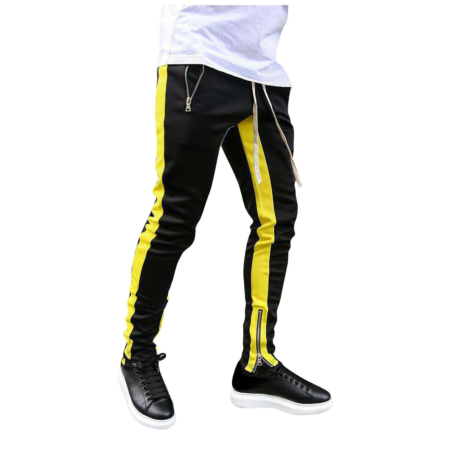 

Men s Colorblock Zipper Trousers Men s Casual Fashion Trousers XL