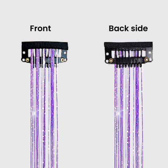 Women Clip-in Tinsel Hair Extension Heat Resistant Colorful Long Straight Fairy Glitter Hair Tinsel Women Girls Hair Accessories