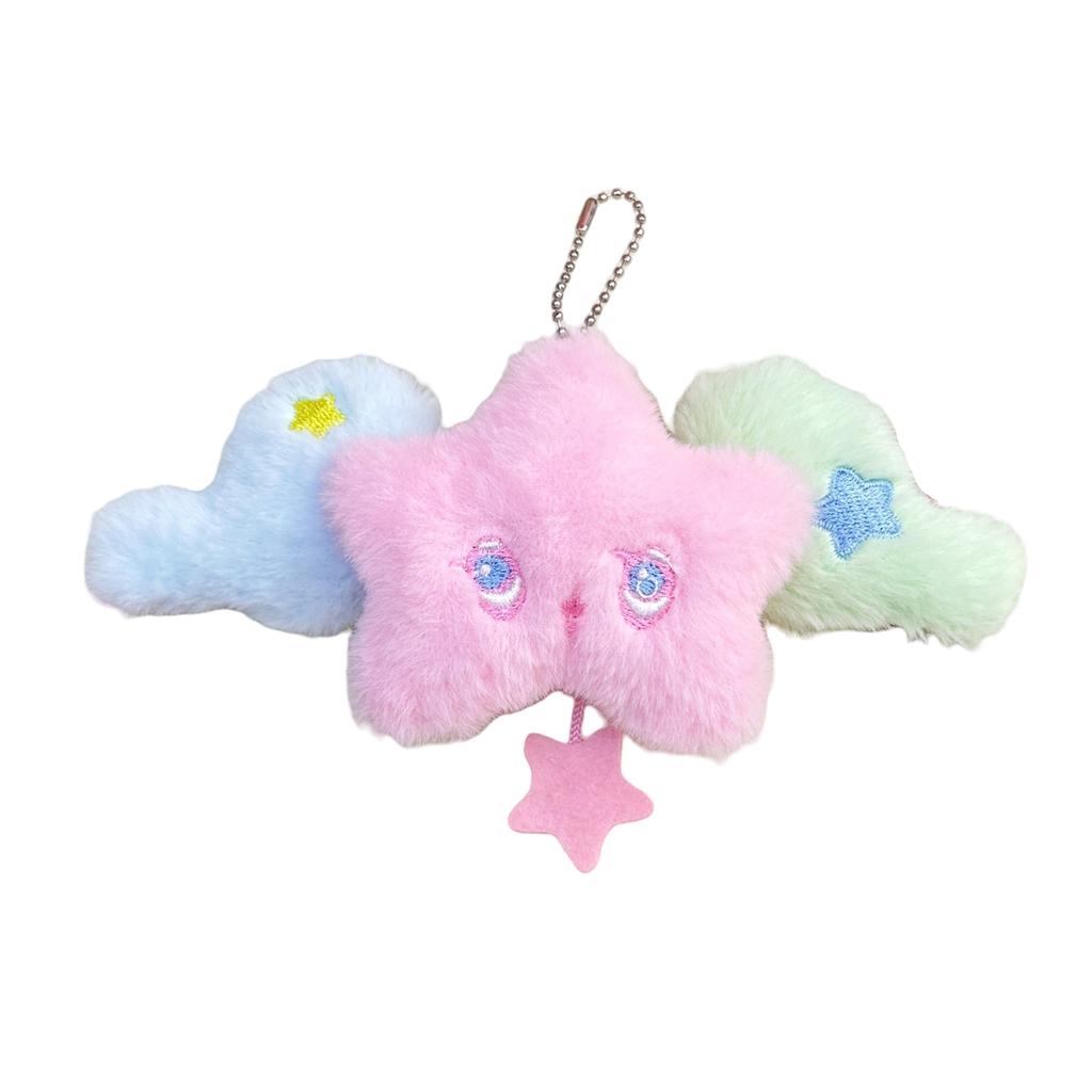 Soft Stuffed Star Wing Keyring Pendant Doll Decoration For Backpacks Or Gifts Plush Key Holder School Bag Accessories