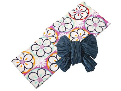Ready To Sento Shiki Beniume Weave Easy To Includes Yukata Gift Set of 2 [SAKIKU-EN] Wear! Women's Yukata, Ready-to-Wear, Wear, Obi, (49 Multicolor,