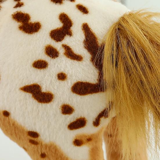 Simulation Plush Horse Toy Stuffed Pony Plushie Year of Horse Mascot Doll Educational Toy Home Bedroom Decoration Holiday Gift