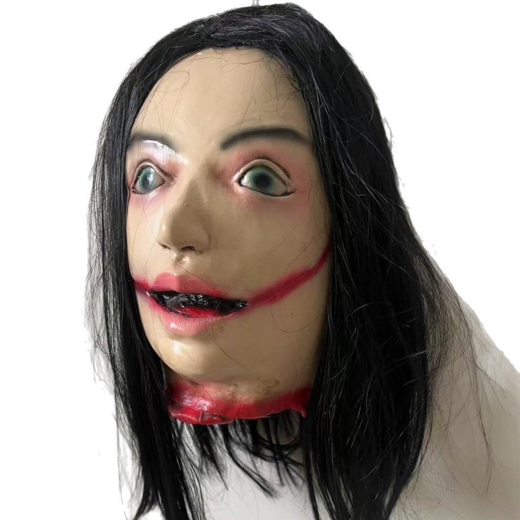 Horror Halloween Hanging Long Haired Female Ghost Head For Ghost Setup House