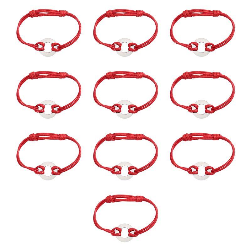 

A60zinspirational Bracelet Metal Stamping Kit(10 Pack) Includes Red Waxed Nylon String For Jewelry Craftingmay красный