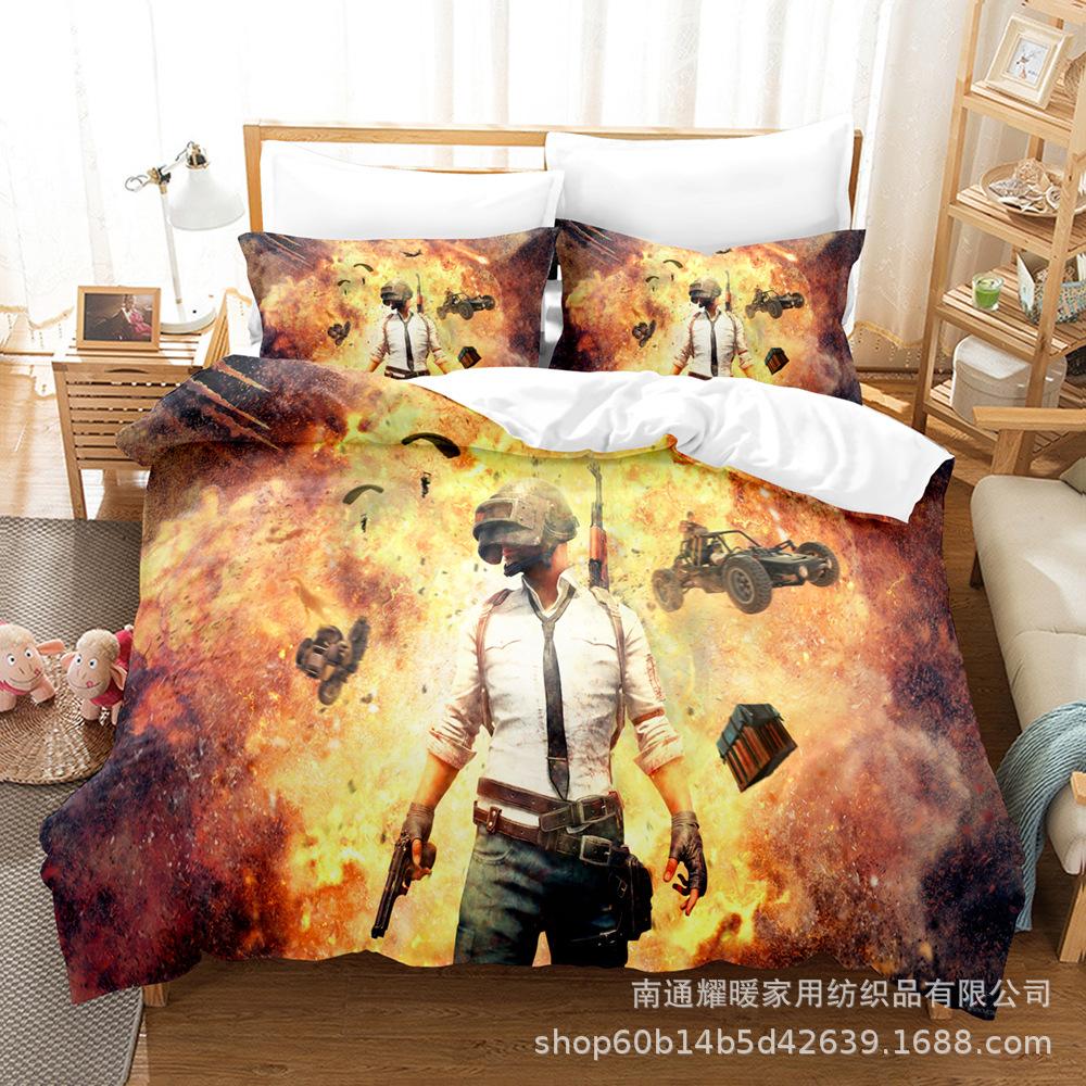 3D Digital Printing Bedding Four-Piece Set Three-Piece Set Bed Sheet Quilt Pillow