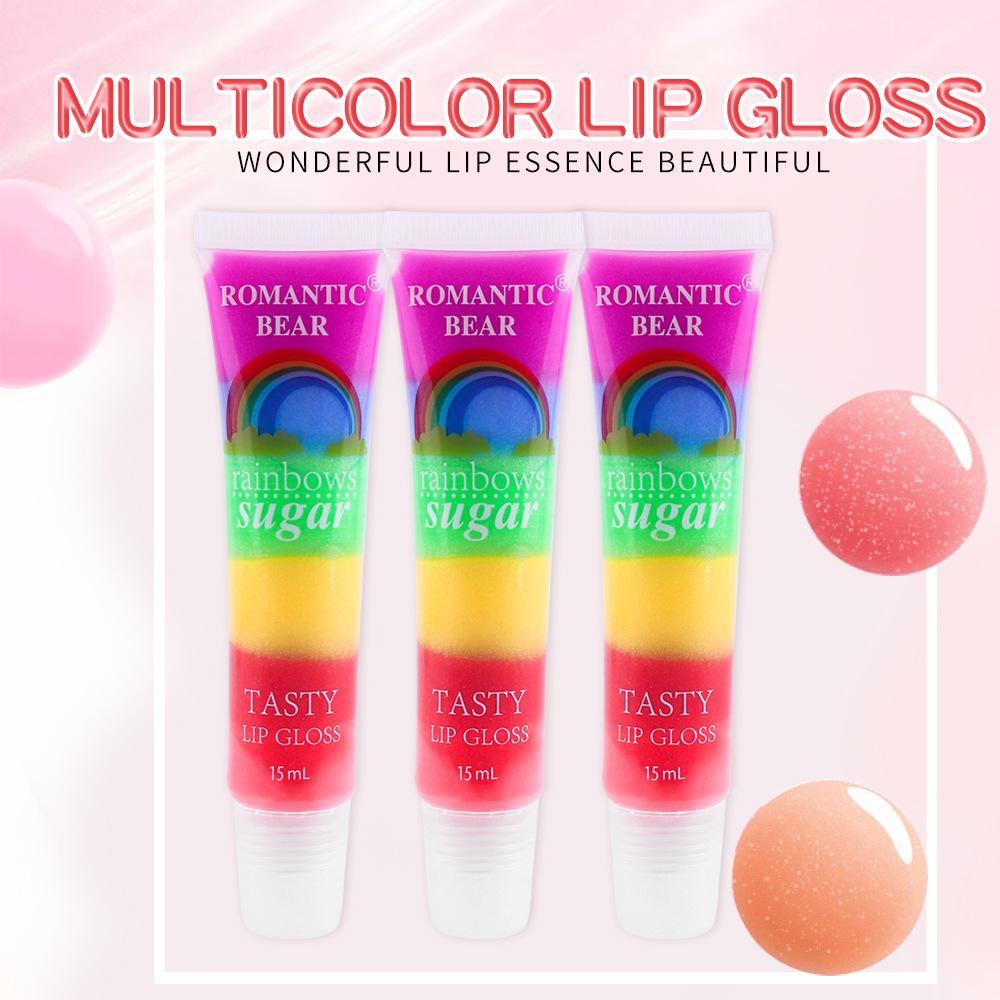 6 Colorful Lip Oil Moisturizing Lip Gloss Fade Lip Lines Rainbow Jelly Lipstick Brightening Lip Glaze Lip Stick