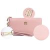 [Fairycase] Cute Pink Women's Wallet with Hand Rope Zipper and Coin Purse, Simple Card and Phone Case (Pink)