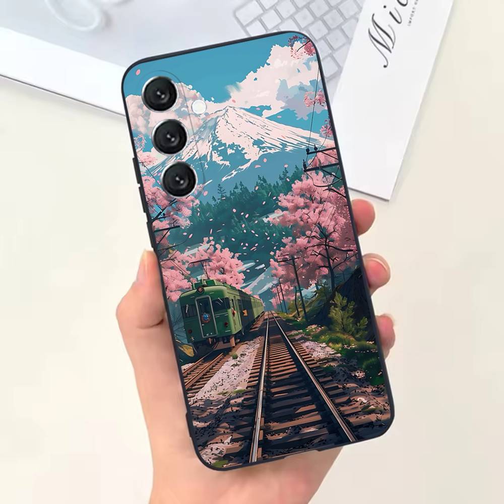 Japan Berg Fuji Kirschblüte Handyhülle Silikon Weich Für Samsung Galaxy A73,31,32,72,41,53,52,71,22,5G,Note,J7,8,9