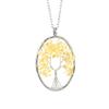 Hand-Wound Natural Gravel Crystal Curved Loose Root Tree Of Life Necklace Fortune Tree Necklace Women'S Necklace N24