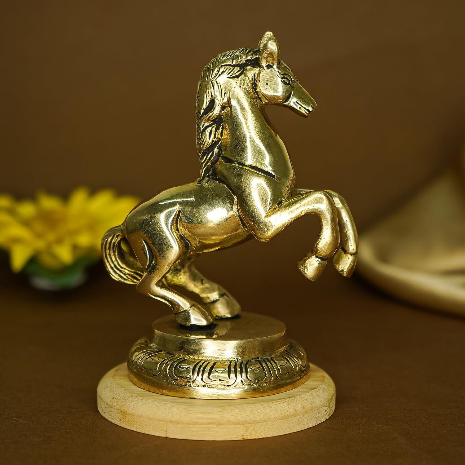 khasa 100% Pure Brass Jumping Horse Statue Showpiece for Home Decor |
