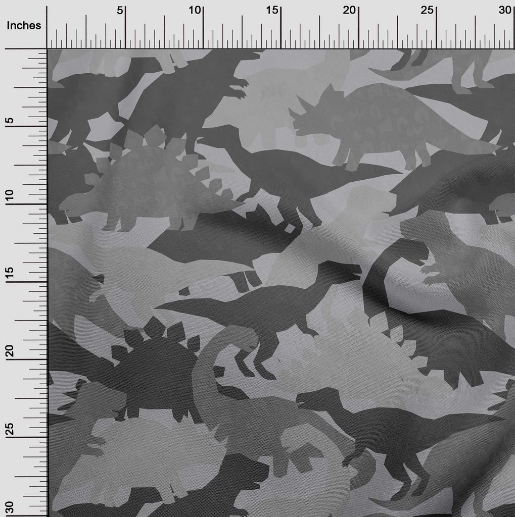 oneOone Georgette Viscose Gray Fabric Animals Fabric For Sewing Printed Craft Fabric By The Yard 42 Inch