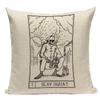 Black Tarot Throw Pillow Cover Mexico Skull Decorative Pillow Covers Horror Ghost Pillow Cases Home Decor Cover for Pillow Cojin