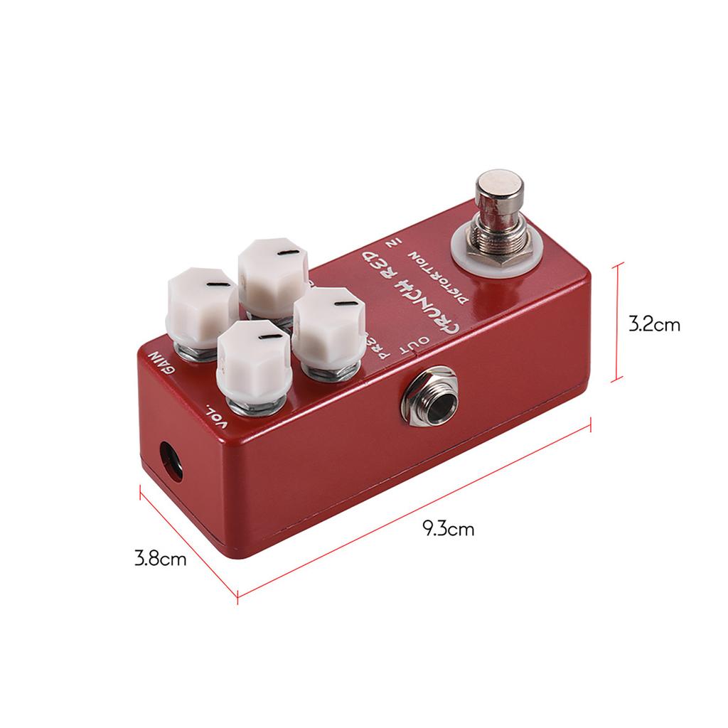 MOSKYAudio CRUNCH RED Distortion Guitar Effect Pedal Full Metal Shell True Bypass