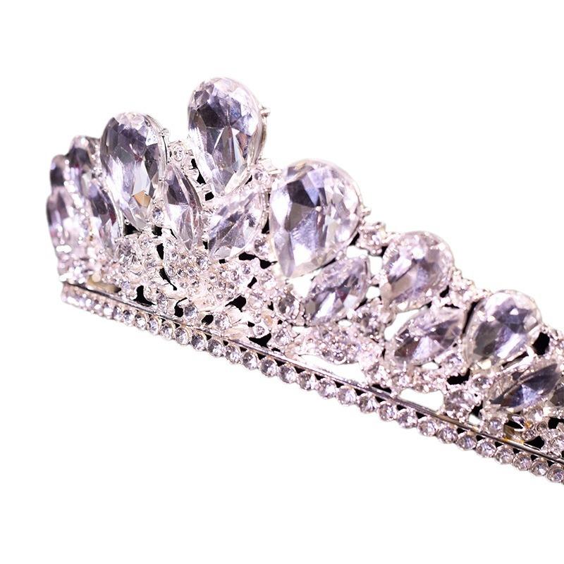 Bridal Tiara White Crystal Headband Crown Korean Style Super Fairy Princess Birthday Wedding Dress Wedding Crown